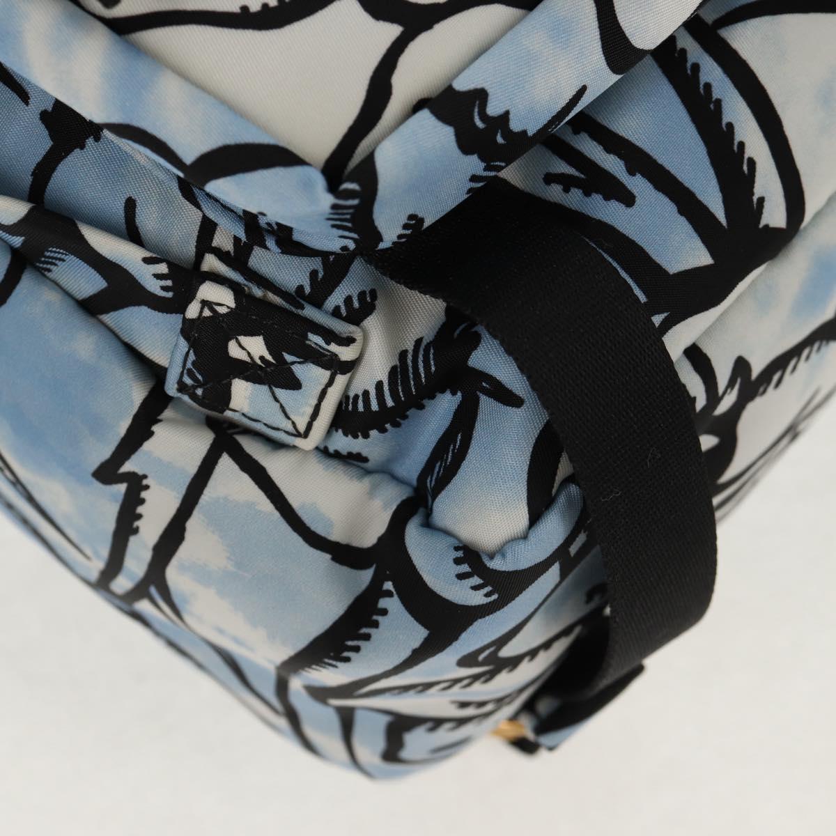 FENDI Backpack Nylon Blue Gold Auth ka596M