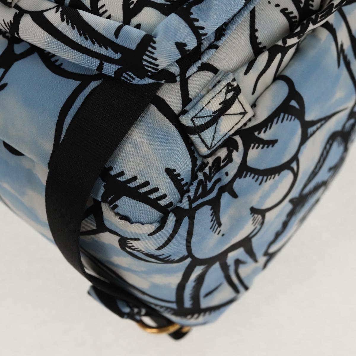 FENDI Backpack Nylon Blue Gold Auth ka596M