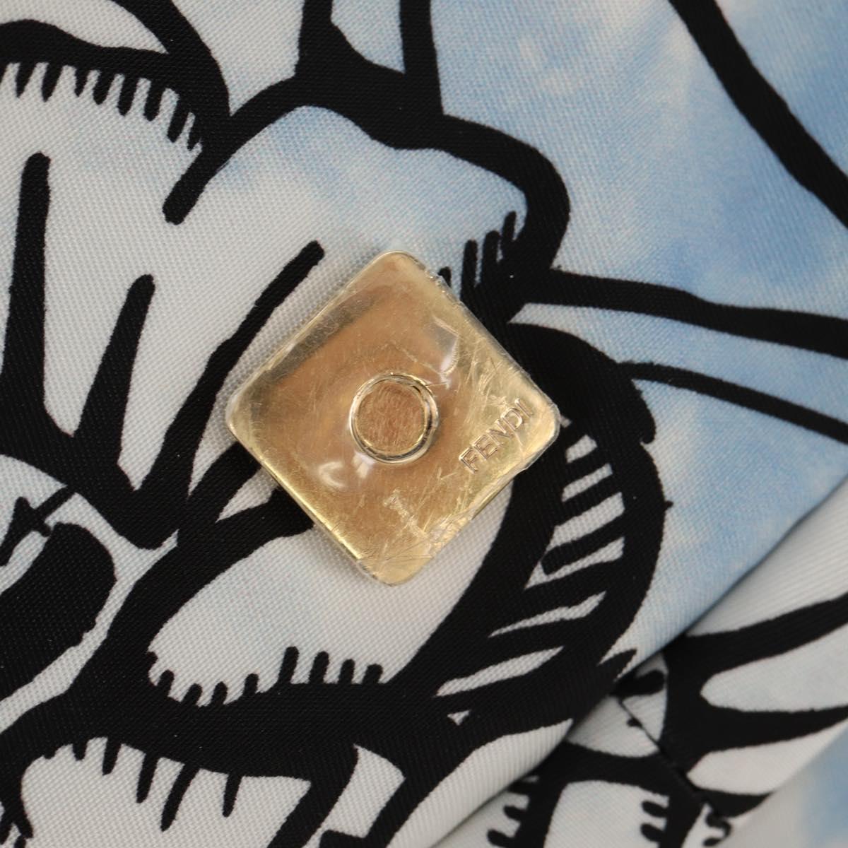 FENDI Backpack Nylon Blue Gold Auth ka596M