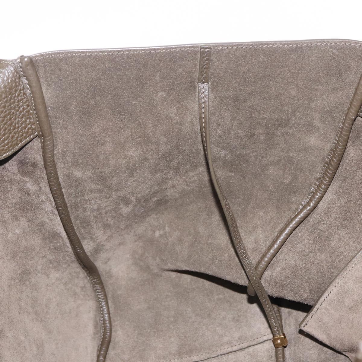 SAINT LAURENT LE 5 `A 7 BEA Tote Bag Leather Khaki Gold Auth ka5971SAM