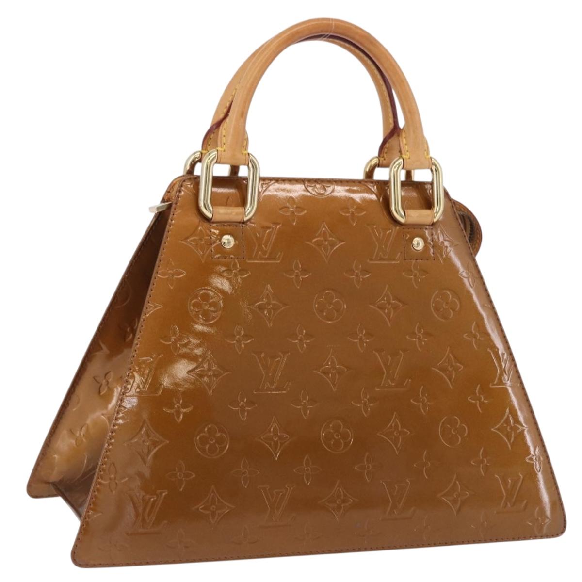 LOUIS VUITTON Monogram Vernis Mini Forsythe Hand Bag Bronze M91120 Auth ka5972