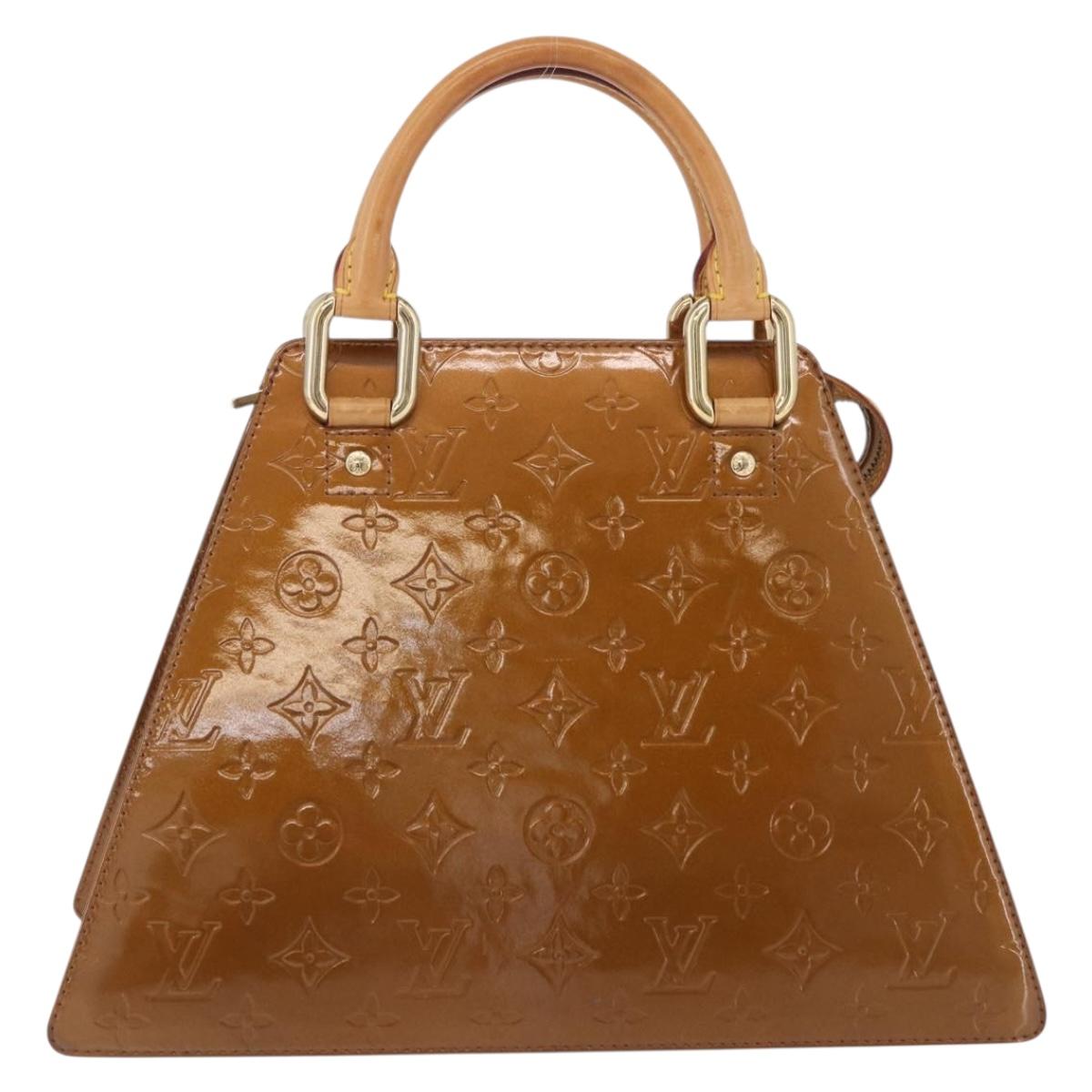 LOUIS VUITTON Monogram Vernis Mini Forsythe Hand Bag Bronze M91120 Auth ka5972