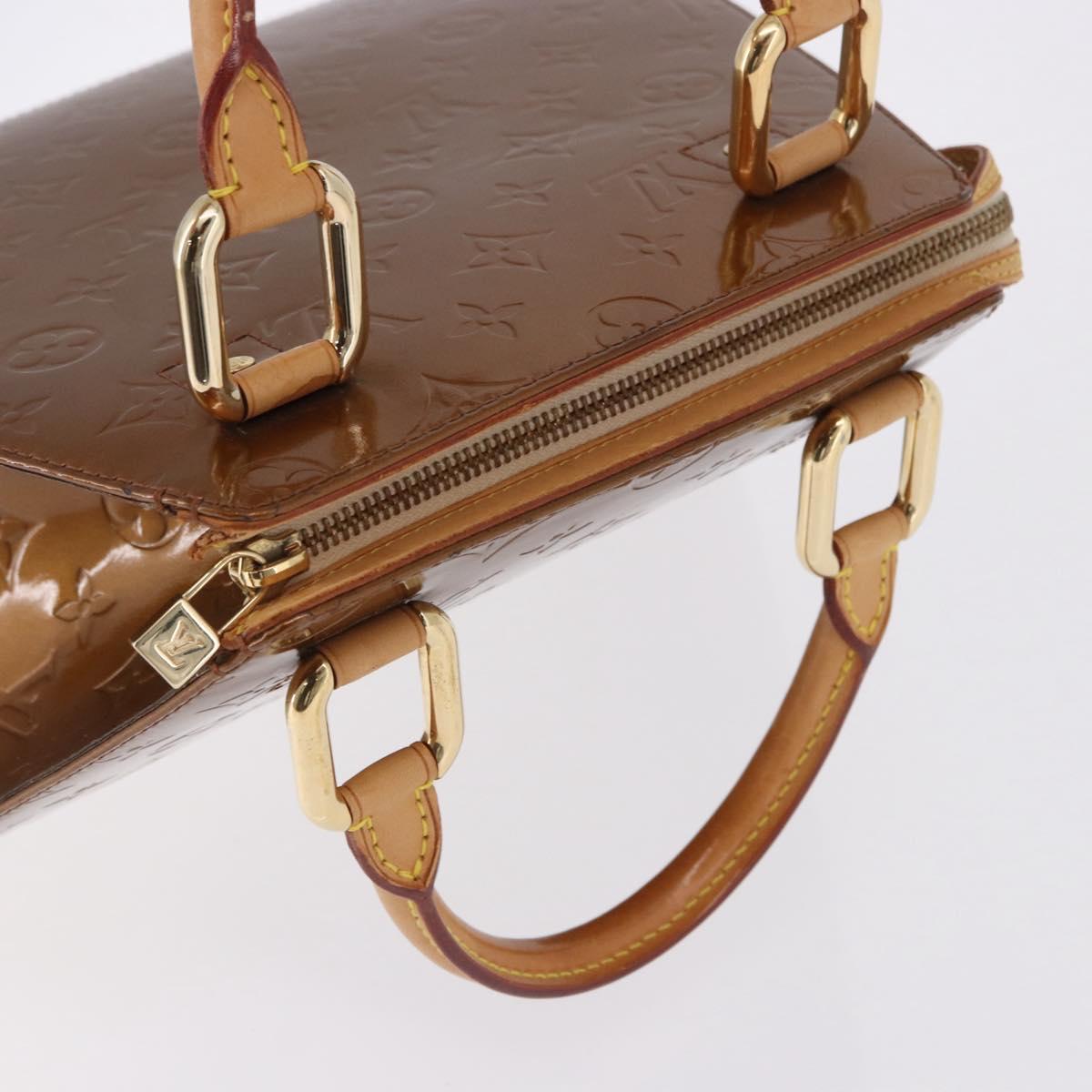 LOUIS VUITTON Monogram Vernis Mini Forsythe Hand Bag Bronze M91120 Auth ka5972