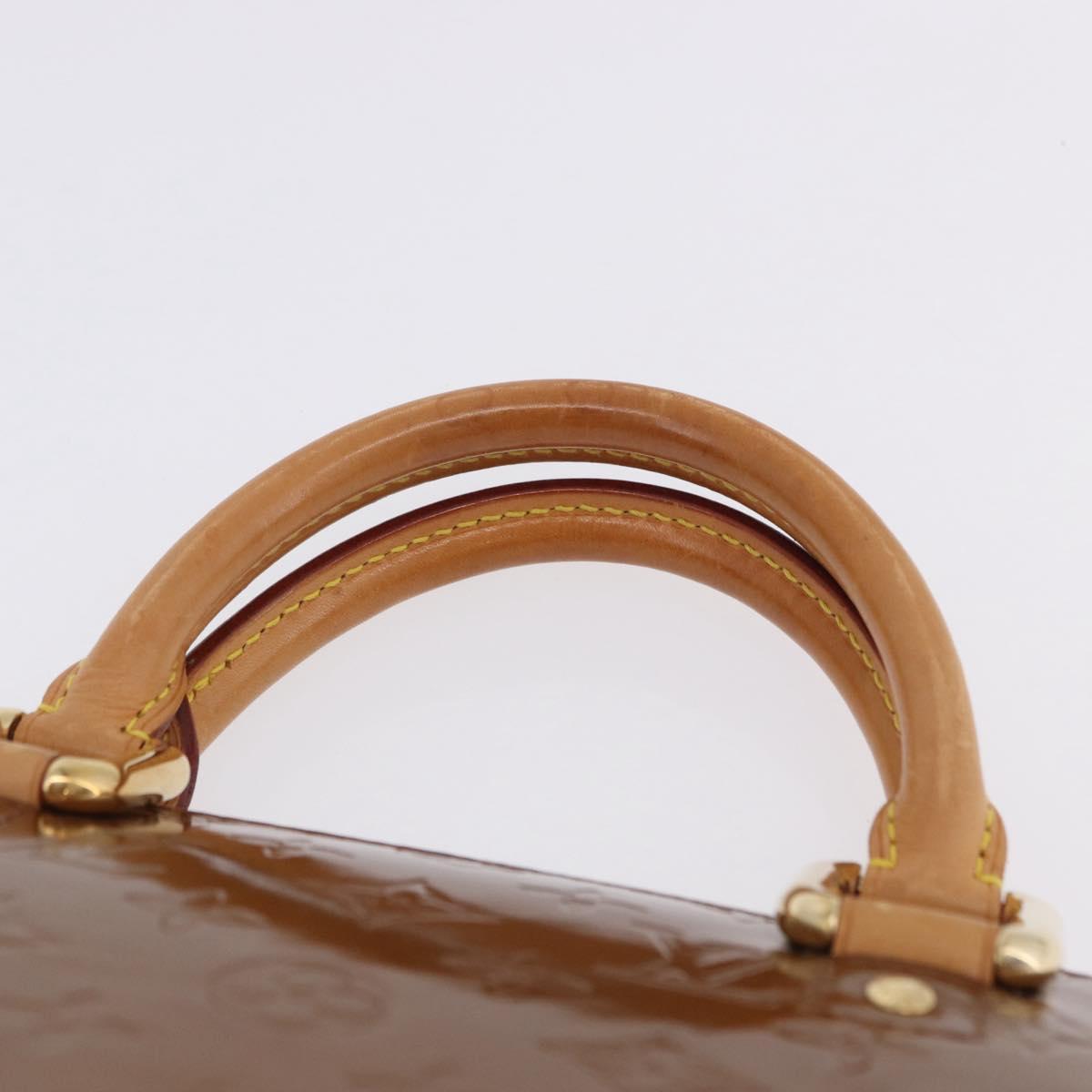 LOUIS VUITTON Monogram Vernis Mini Forsythe Hand Bag Bronze M91120 Auth ka5972