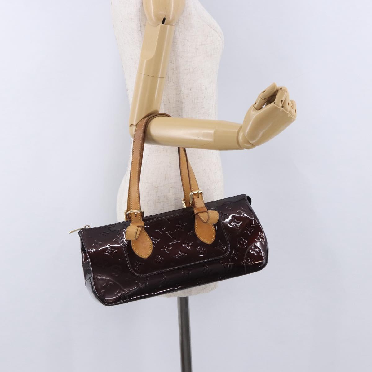 LOUIS VUITTON Monogram Vernis Rosewood Avenue Bag Amarante M93510 LV Auth ka5975