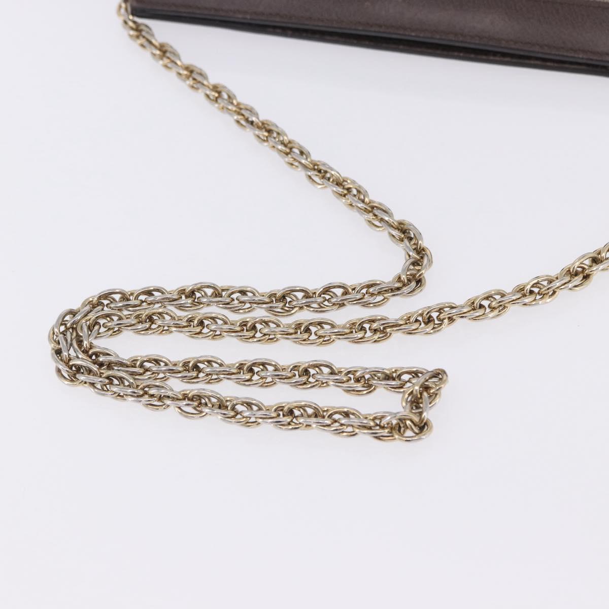 GUCCI GG Supreme Chain Web Sherry Line Bag PVC Beige Gold 503877 Auth ka5977V