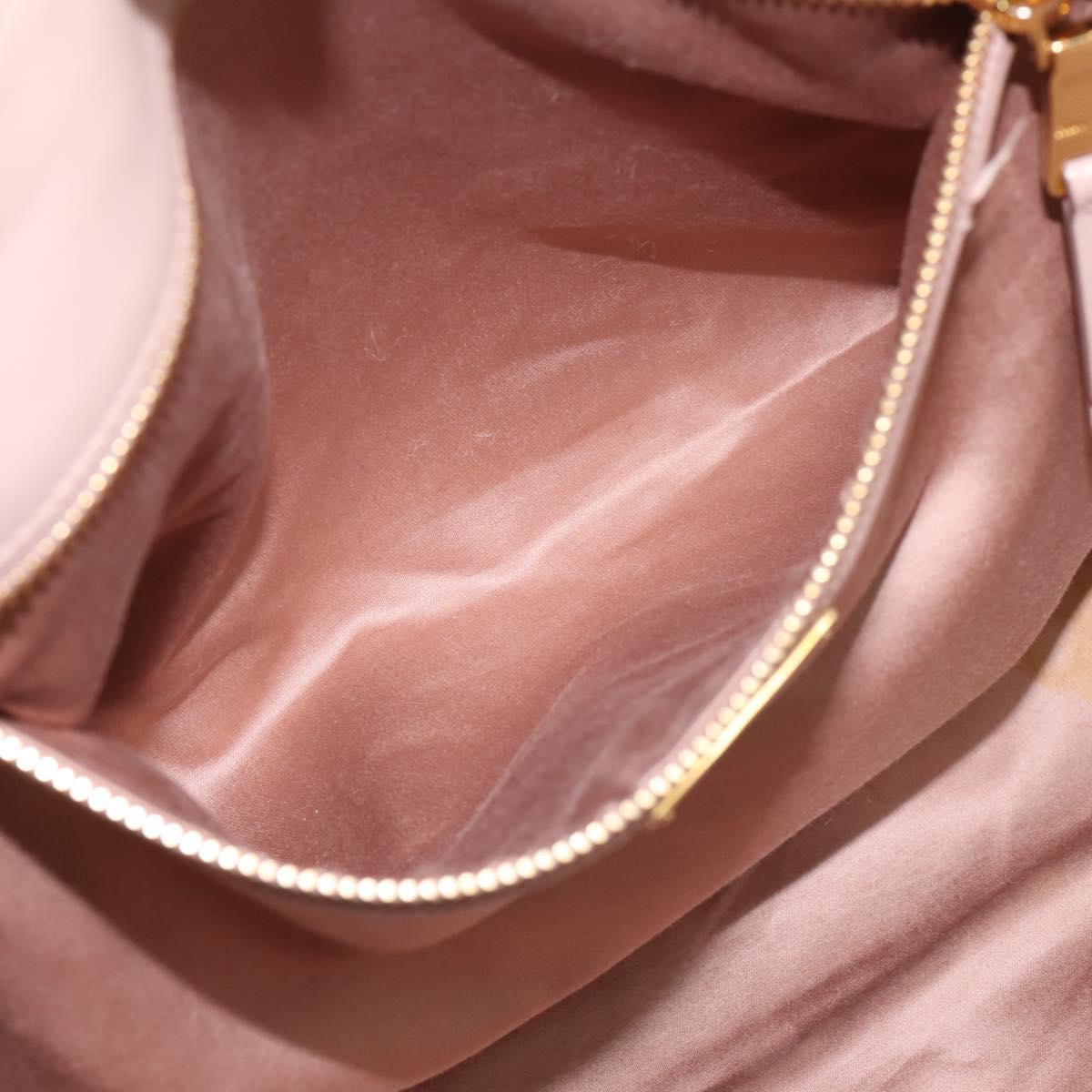 Miu Miu Matelasse Hand Bag Leather 2way Pink Gold Auth ka5983A