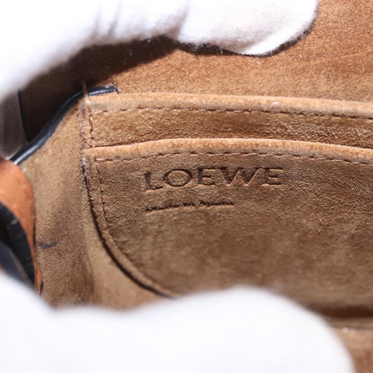 LOEWE Mini Gate Bag Shoulder Bag Leather Blue Gold Auth ka5984A