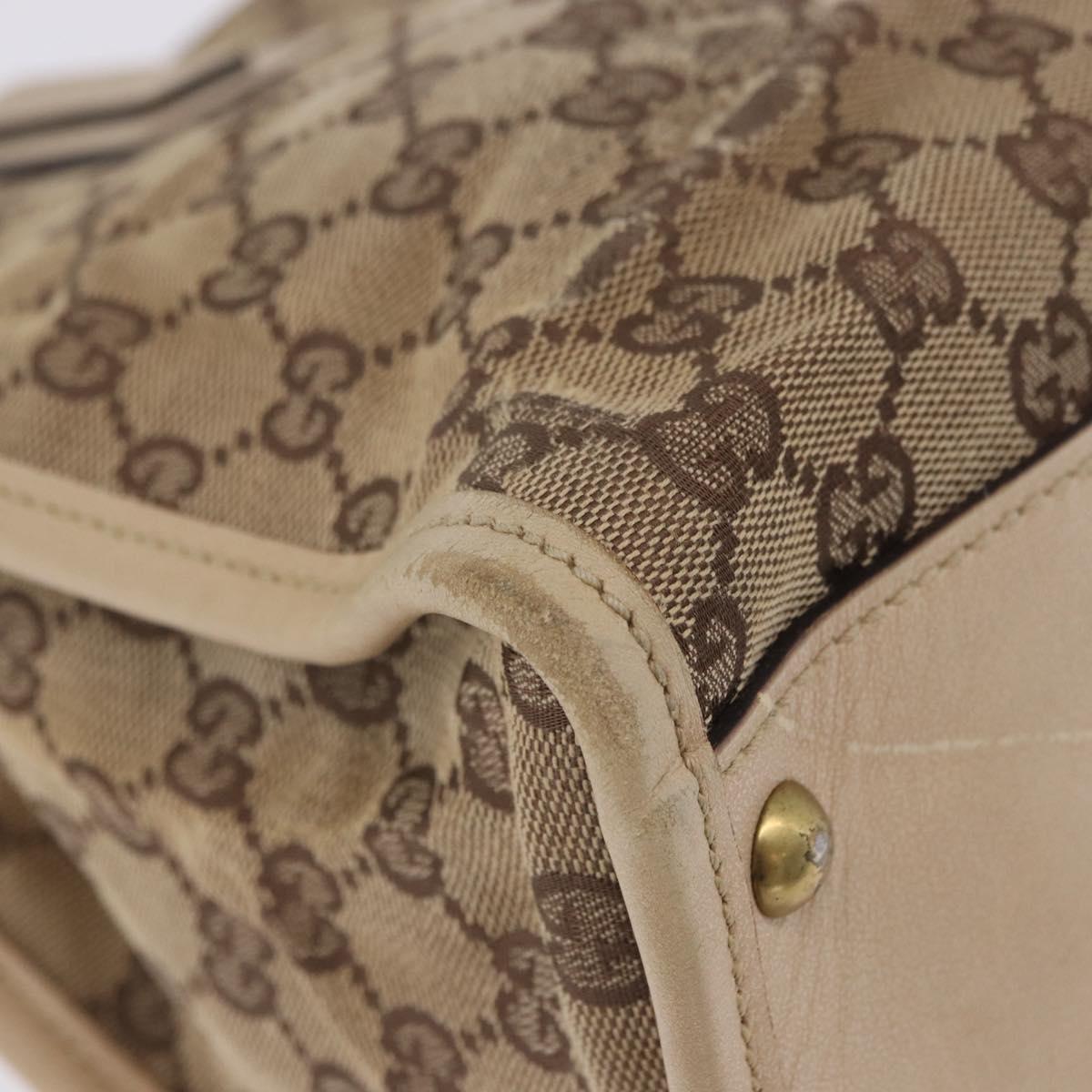 GUCCI GG Canvas Shoulder Bag Beige Gold 110292 Auth ka5987