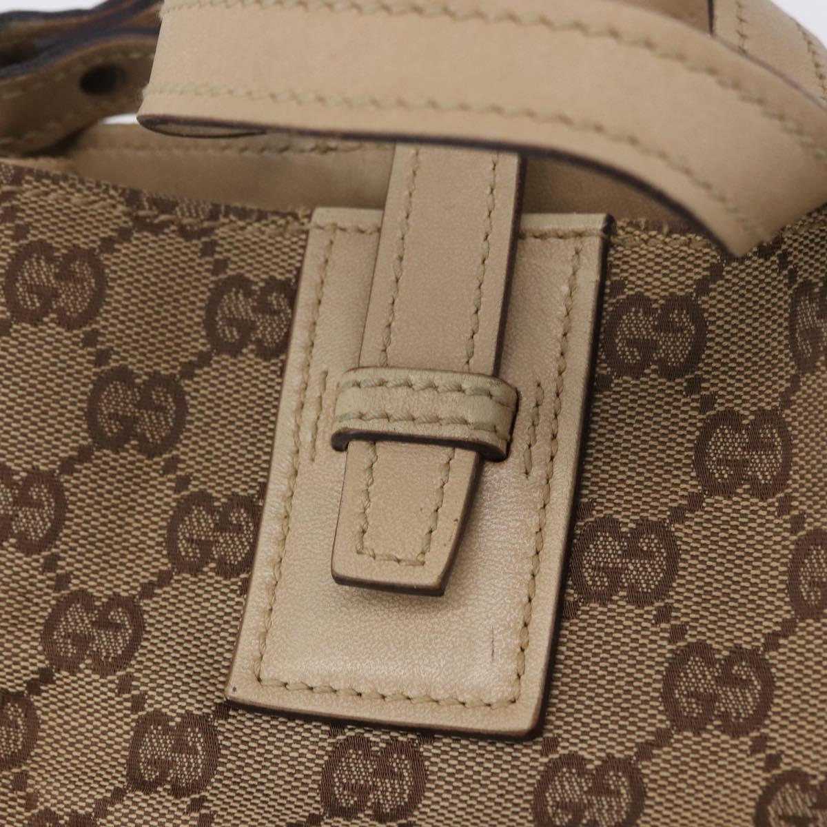GUCCI GG Canvas Shoulder Bag Beige Gold 110292 Auth ka5987