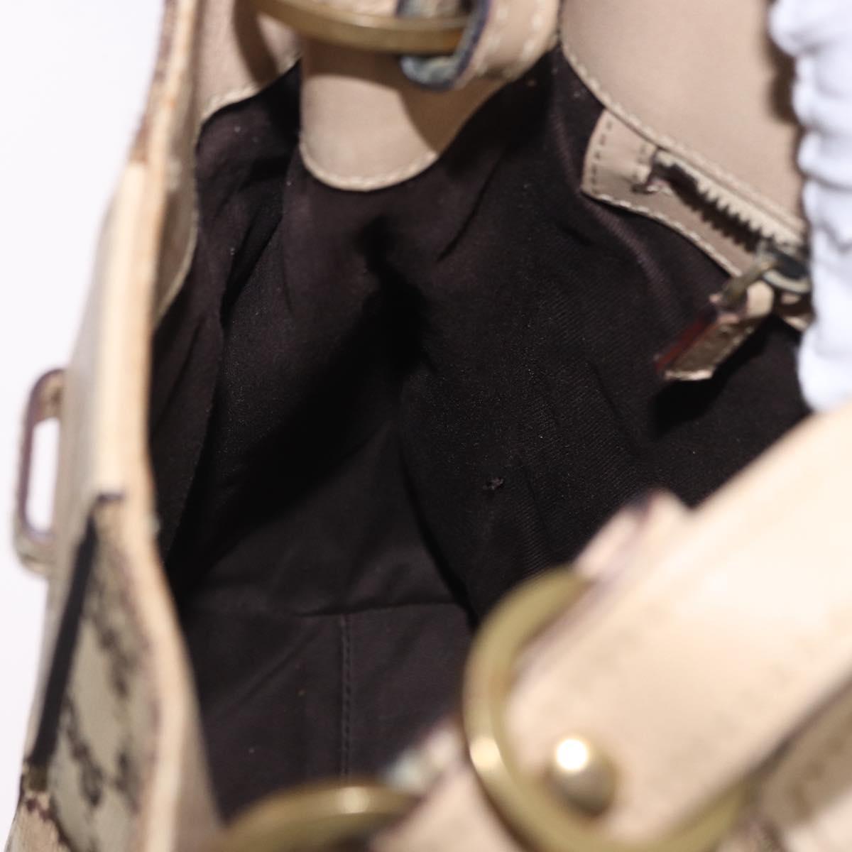 GUCCI GG Canvas Shoulder Bag Beige Gold 110292 Auth ka5987