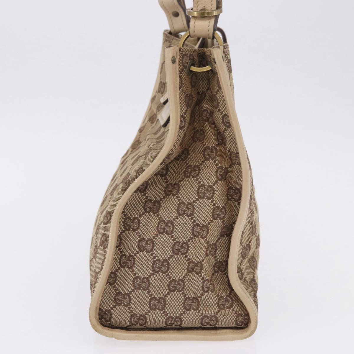 GUCCI GG Canvas Shoulder Bag Beige Gold 110292 Auth ka5987