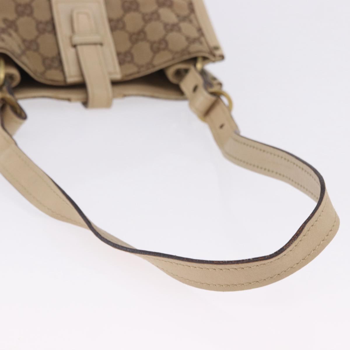 GUCCI GG Canvas Shoulder Bag Beige Gold 110292 Auth ka5987