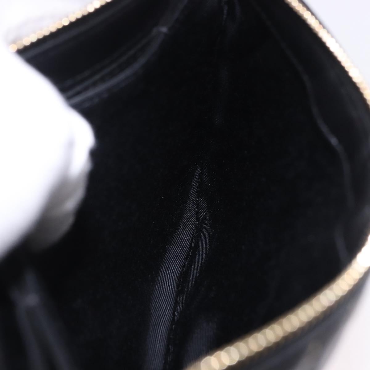 BURBERRY Chain Shoulder Bag Leather Black Gold Auth ka5988V