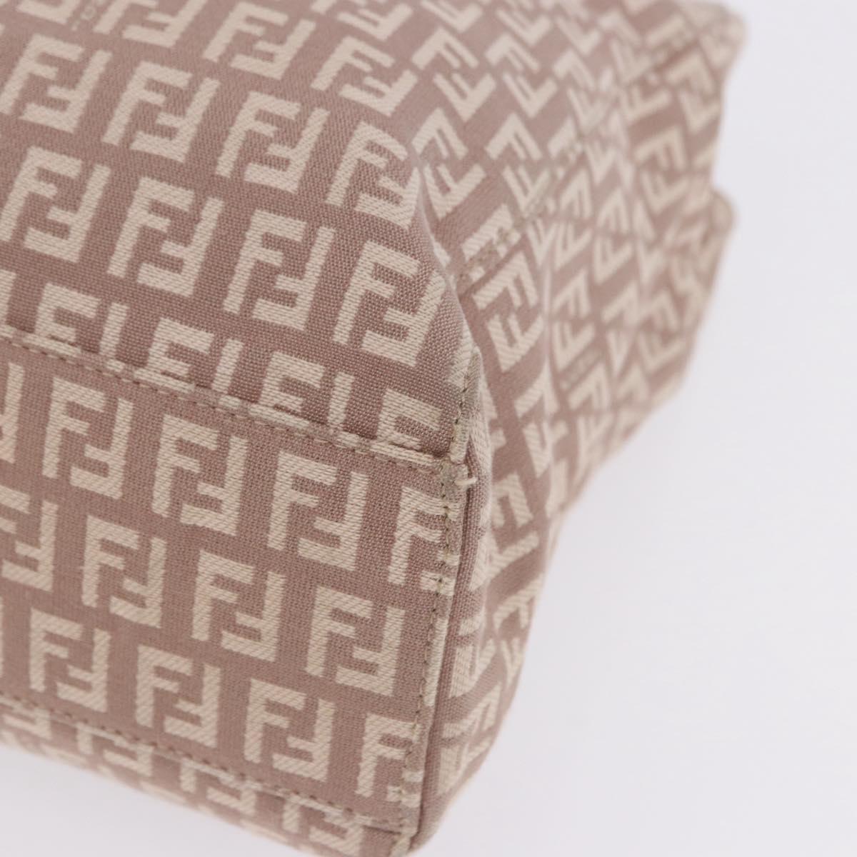 FENDI Zucchino Canvas Tote Bag Beige Gold Auth ka5989A