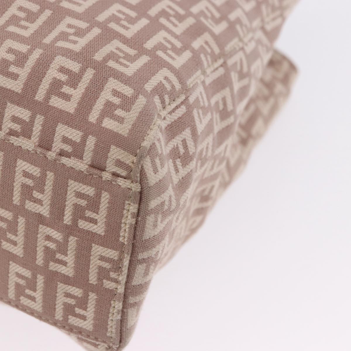 FENDI Zucchino Canvas Tote Bag Beige Gold Auth ka5989A