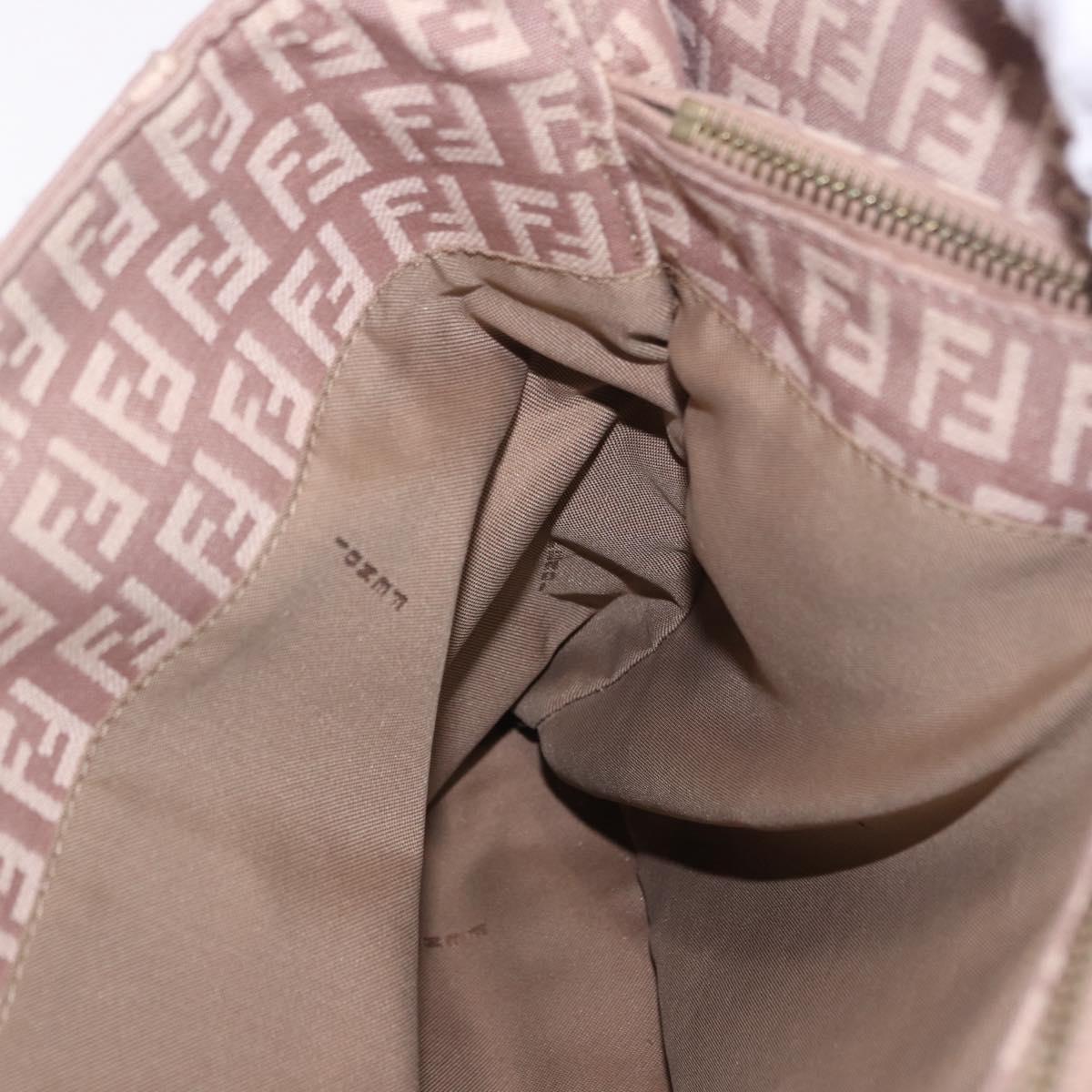 FENDI Zucchino Canvas Tote Bag Beige Gold Auth ka5989A
