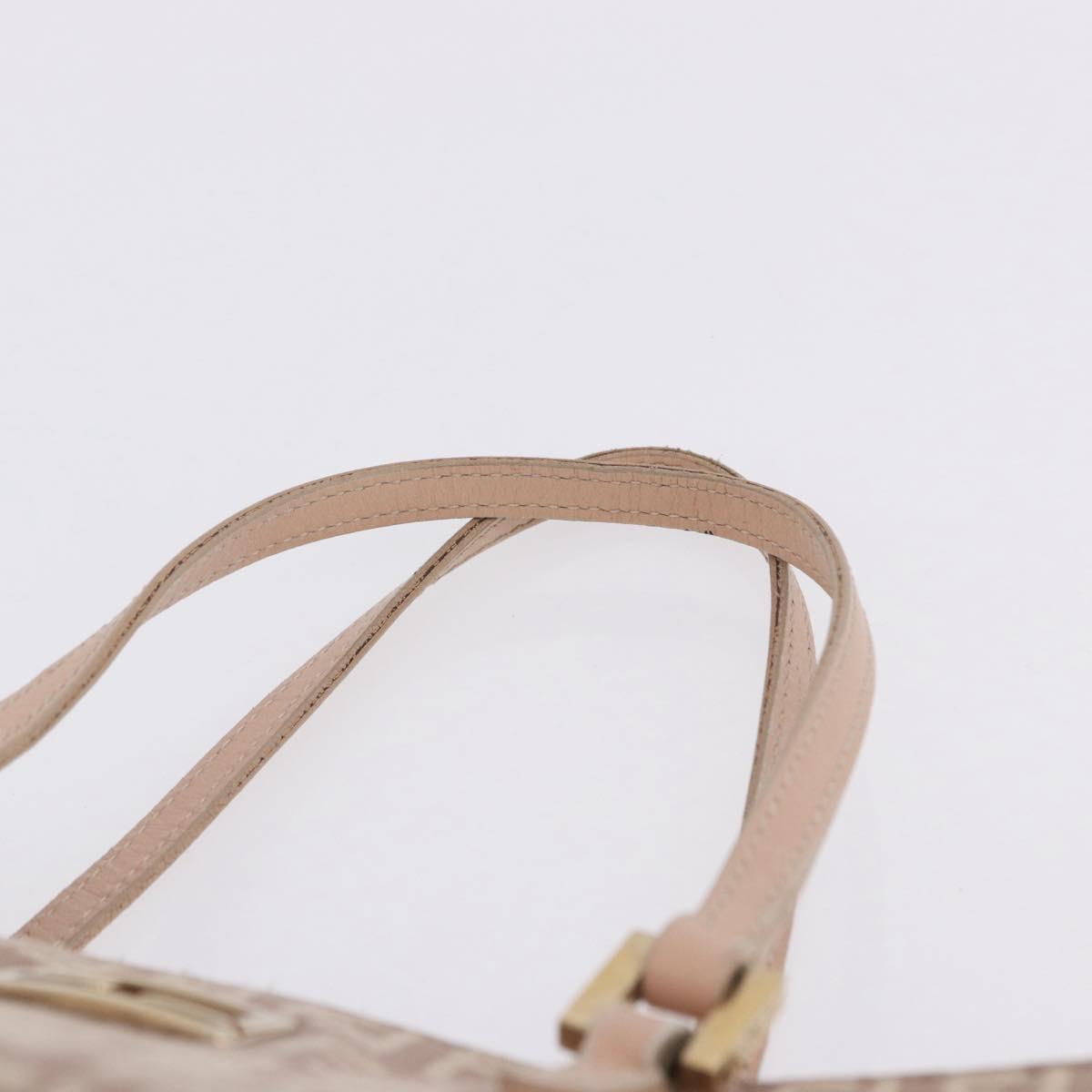 FENDI Zucchino Canvas Tote Bag Beige Gold Auth ka5989A