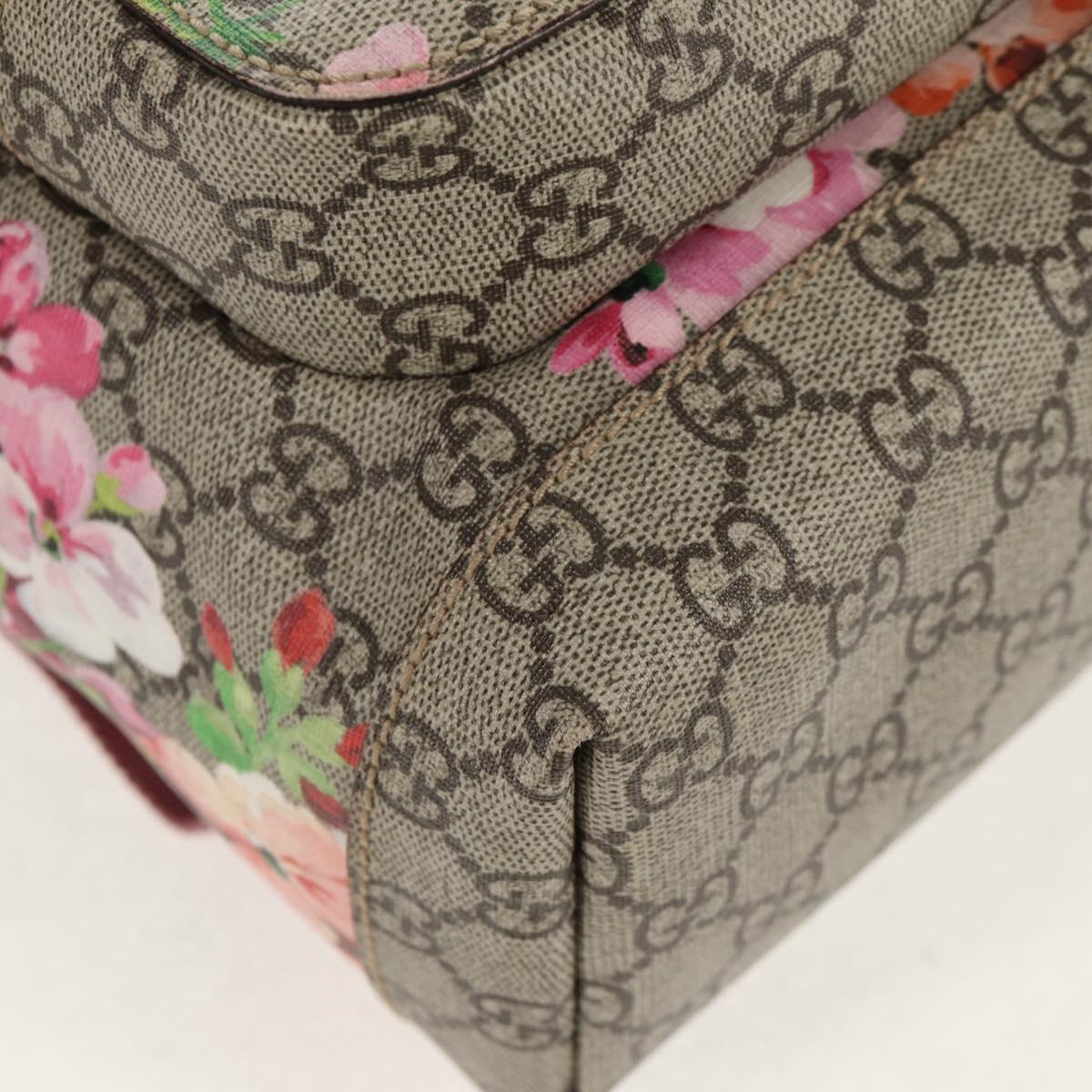 GUCCI GG Blooms GG Supreme Backpack PVC Beige Silver 410544 Auth ka598M