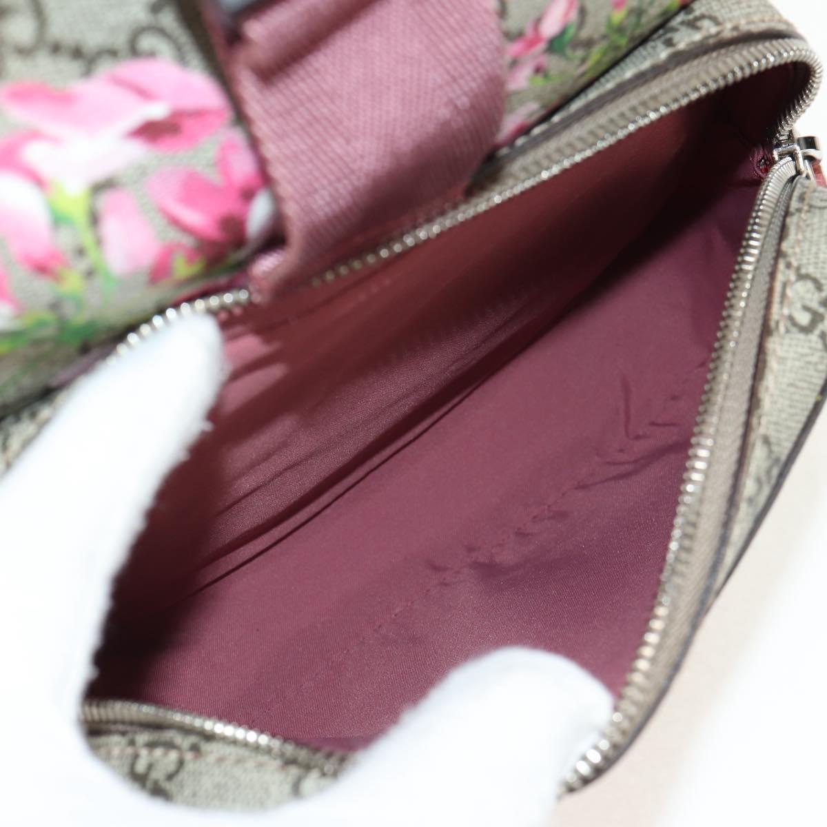 GUCCI GG Blooms GG Supreme Backpack PVC Beige Silver 410544 Auth ka598M