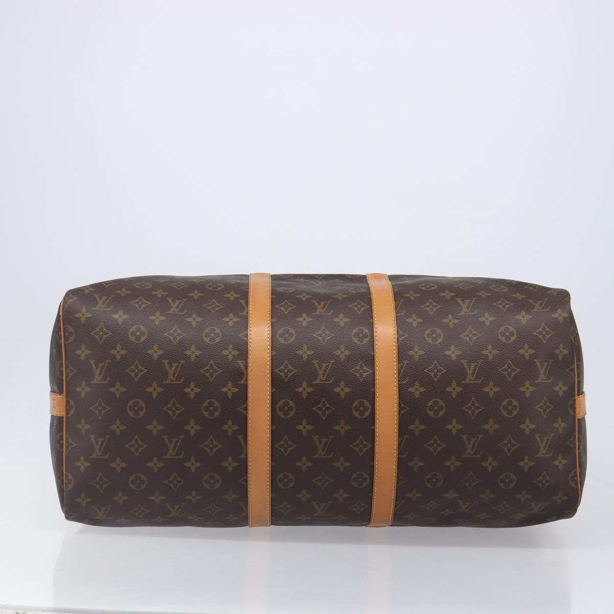 LOUIS VUITTON Monogram Keepall Bandouliere 55 Boston Bag M41414 LV Auth ka5990A