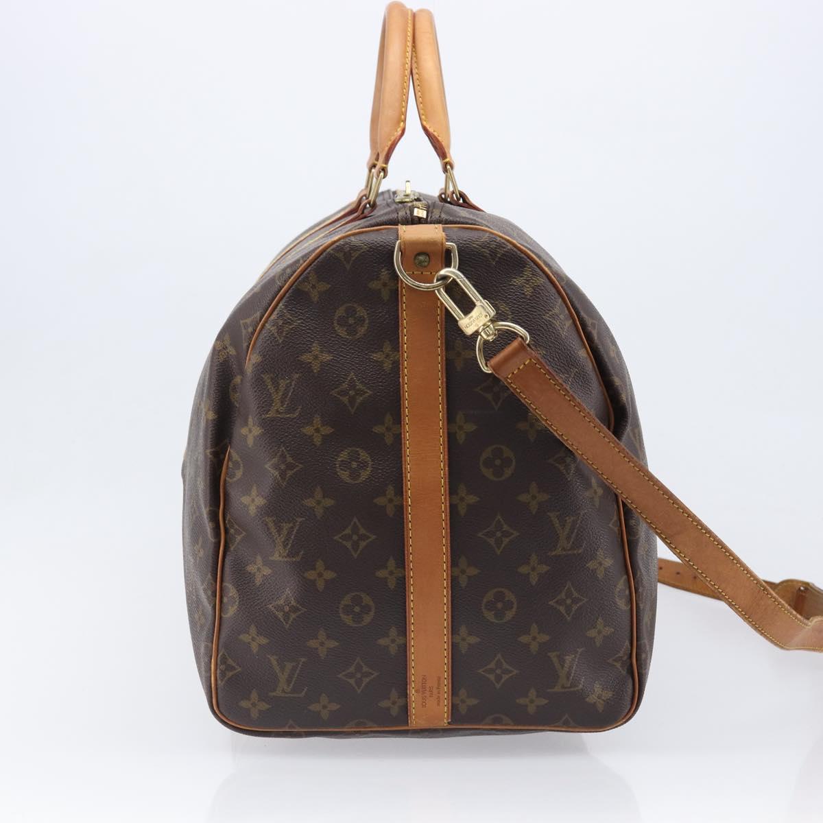 LOUIS VUITTON Monogram Keepall Bandouliere 55 Boston Bag M41414 LV Auth ka5990A