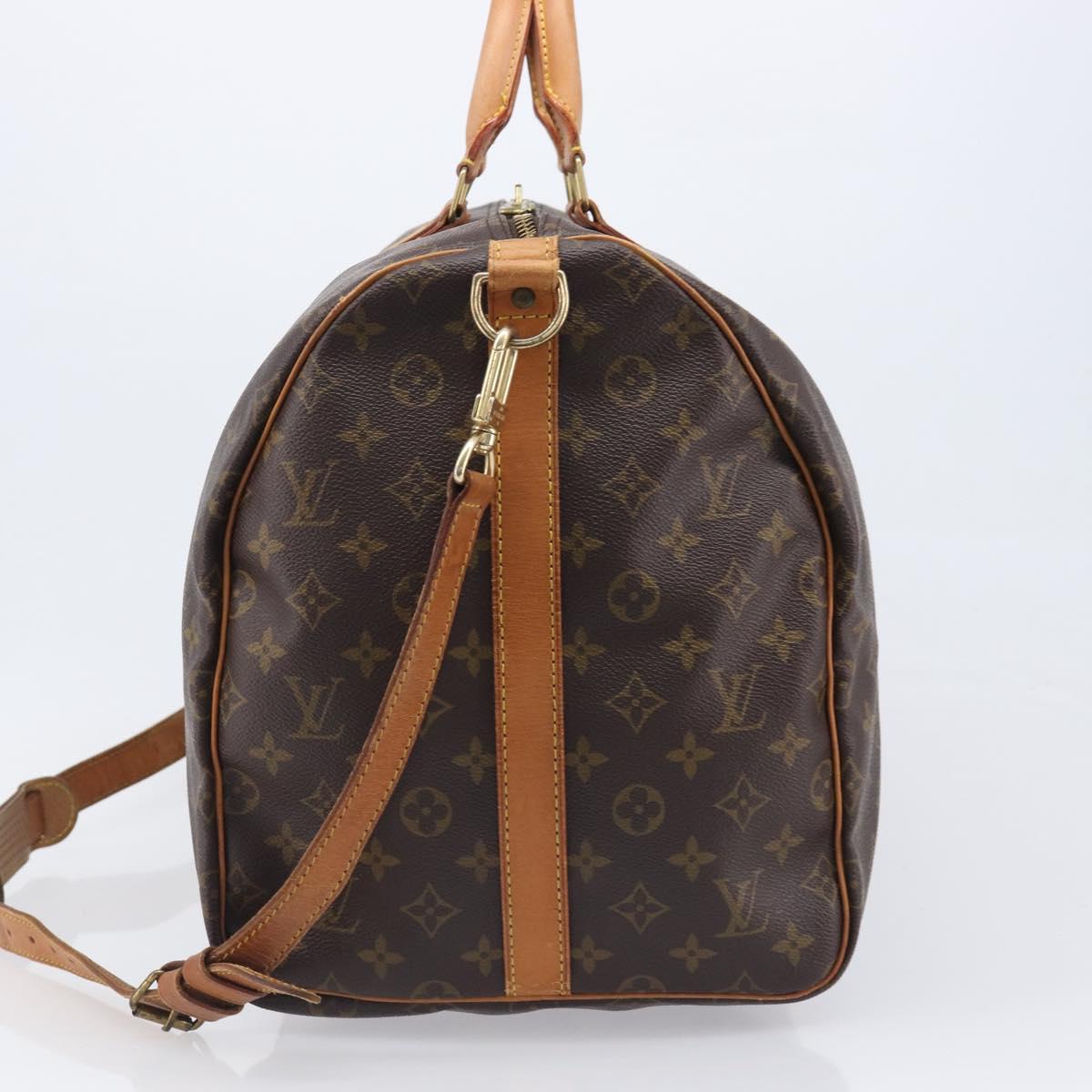LOUIS VUITTON Monogram Keepall Bandouliere 55 Boston Bag M41414 LV Auth ka5990A