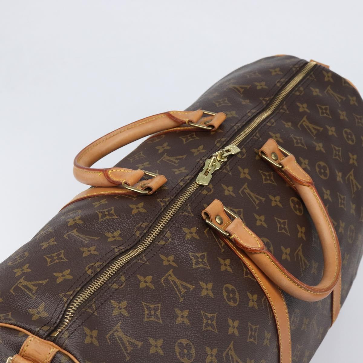 LOUIS VUITTON Monogram Keepall Bandouliere 55 Boston Bag M41414 LV Auth ka5990A