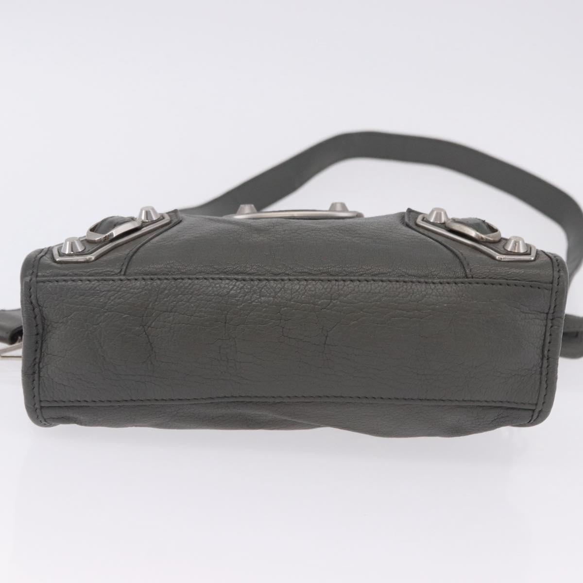 BALENCIAGA Classic Metal Edge City Bag Leather 2way Gray 390160 Auth ka5998SAM
