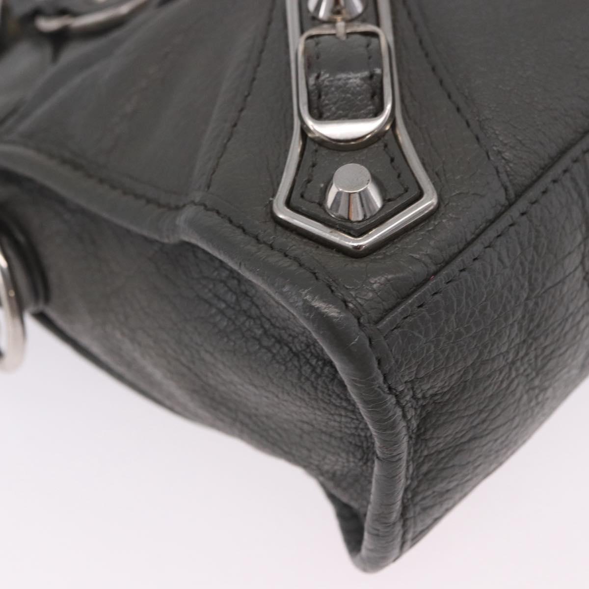 BALENCIAGA Classic Metal Edge City Bag Leather 2way Gray 390160 Auth ka5998SAM