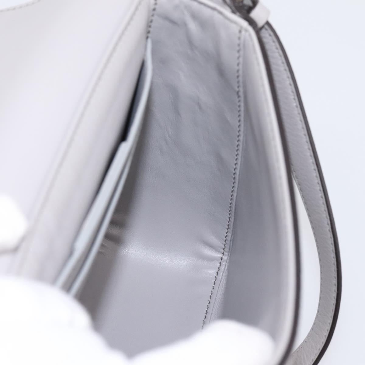 Salvatore Ferragamo Gancini Shoulder Bag Leather Gray Gold Auth ka6000V