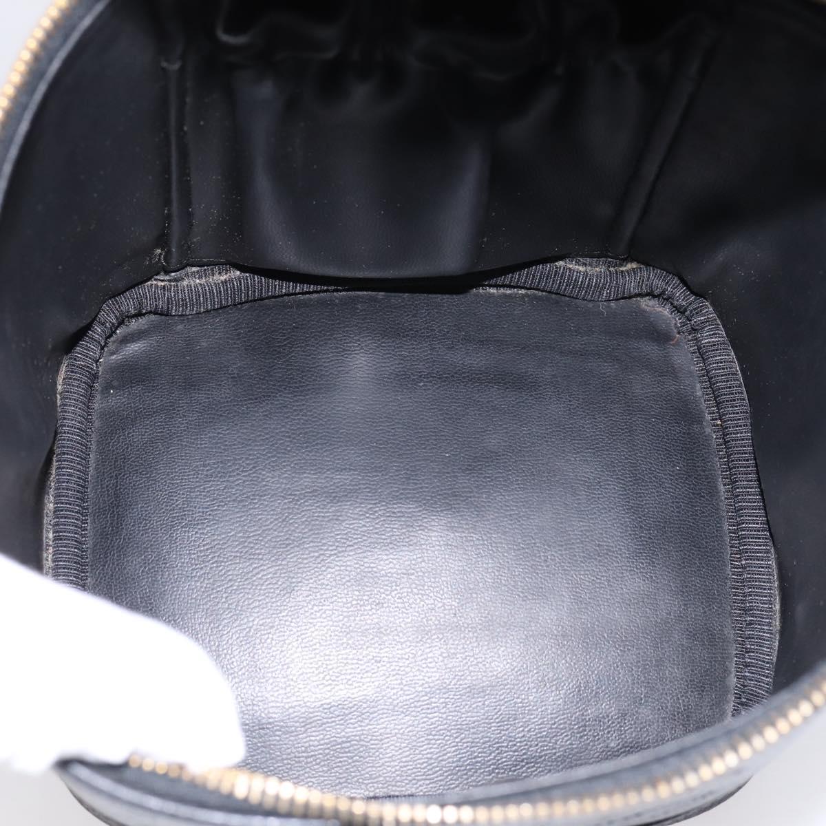 CHANEL COCO Mark Vanity Hand Bag Caviar Skin Black Gold CC Auth ka6003