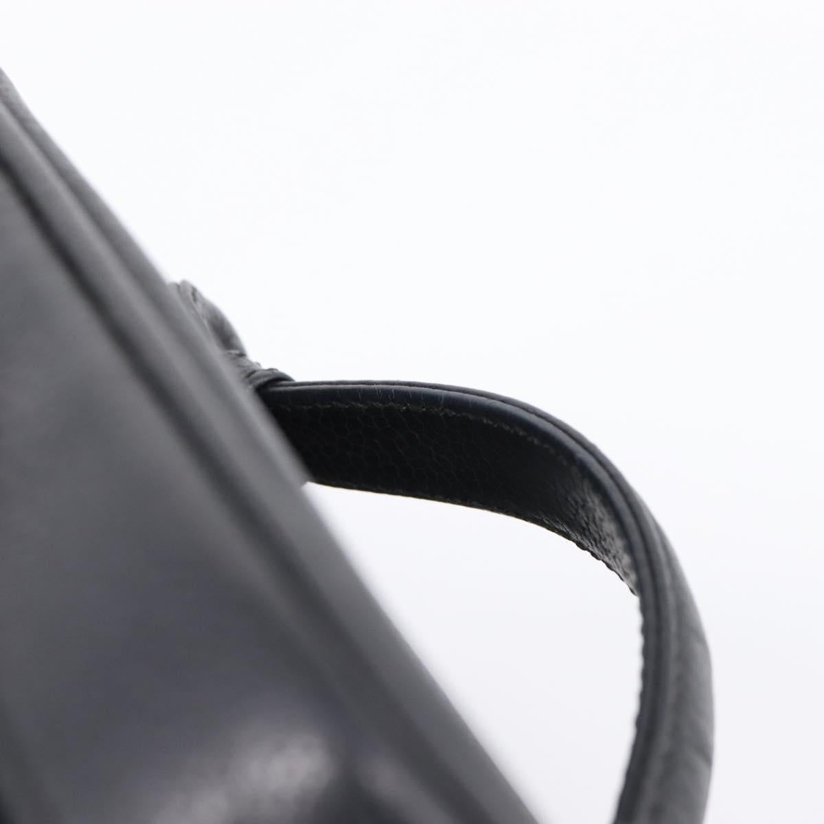 CHANEL COCO Mark Vanity Hand Bag Caviar Skin Black Gold CC Auth ka6003