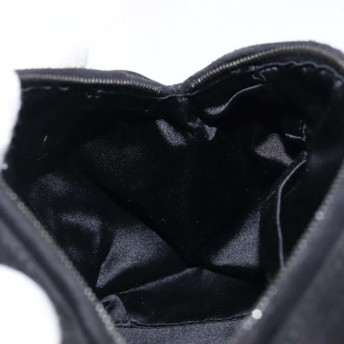 FENDI Hand Bag Suede Black Silver Auth ka6006A