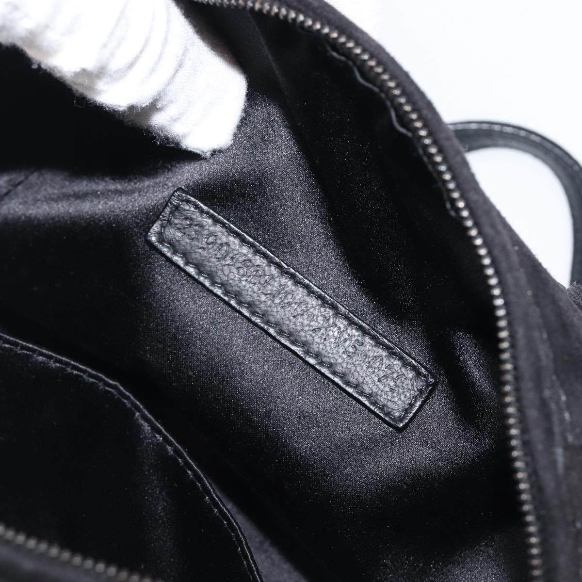 FENDI Hand Bag Suede Black Silver Auth ka6006A