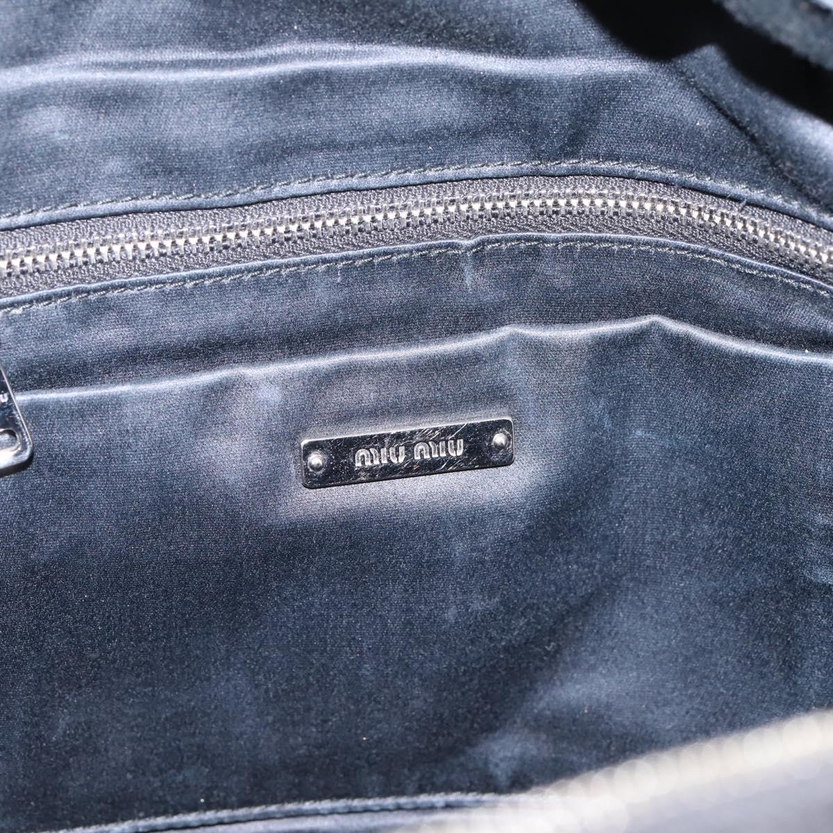 Miu Miu Backpack Canvas Black Silver Auth ka6007