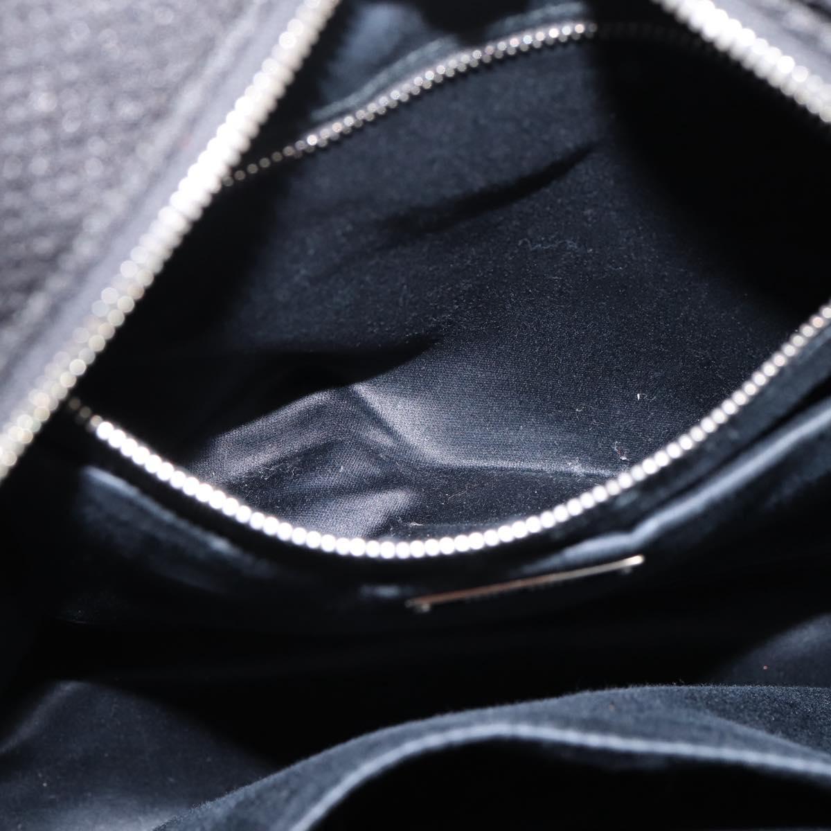 Miu Miu Backpack Canvas Black Silver Auth ka6007