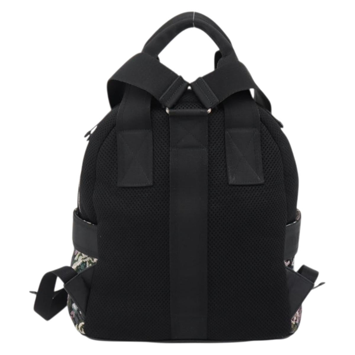 Miu Miu Backpack Canvas Black Silver Auth ka6007