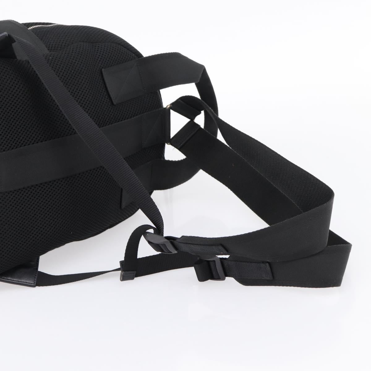 Miu Miu Backpack Canvas Black Silver Auth ka6007
