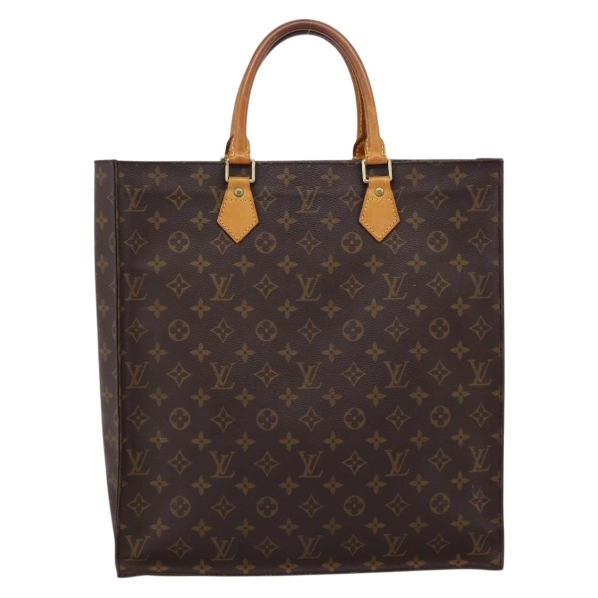 LOUIS VUITTON Monogram Sac Plat Hand Bag M51140 LV Auth ka6009