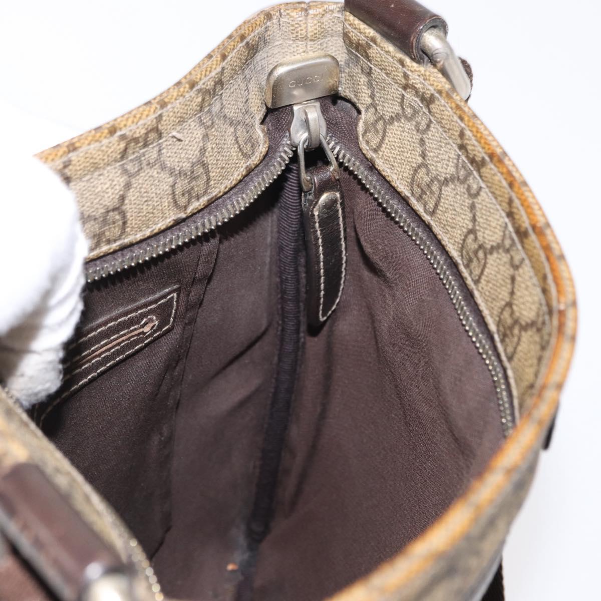 GUCCI GG Supreme Shoulder Bag PVC Beige Gold 295257 Auth ka601