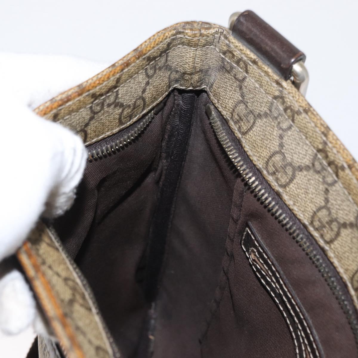 GUCCI GG Supreme Shoulder Bag PVC Beige Gold 295257 Auth ka601