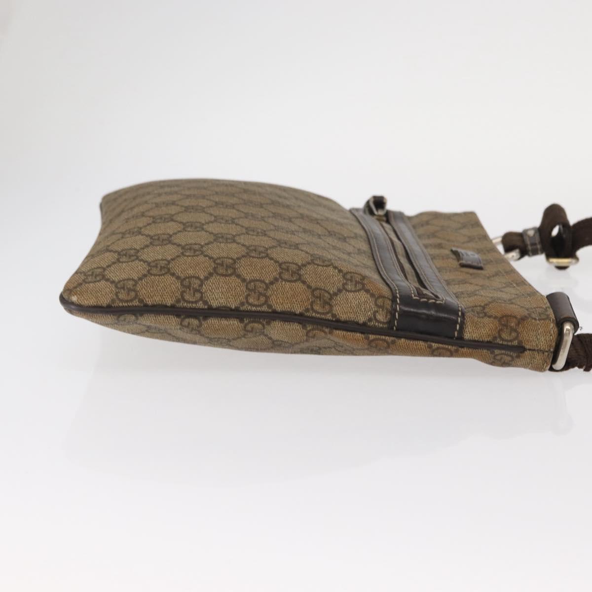 GUCCI GG Supreme Shoulder Bag PVC Beige Gold 295257 Auth ka601