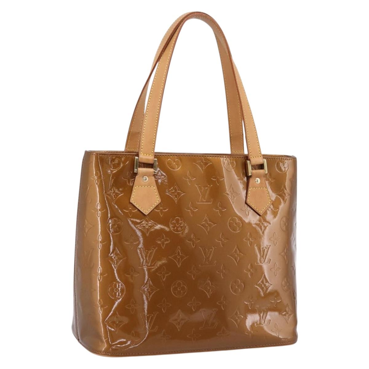 LOUIS VUITTON Monogram Vernis Houston Hand Bag Bronze M91122 LV Auth ka6013