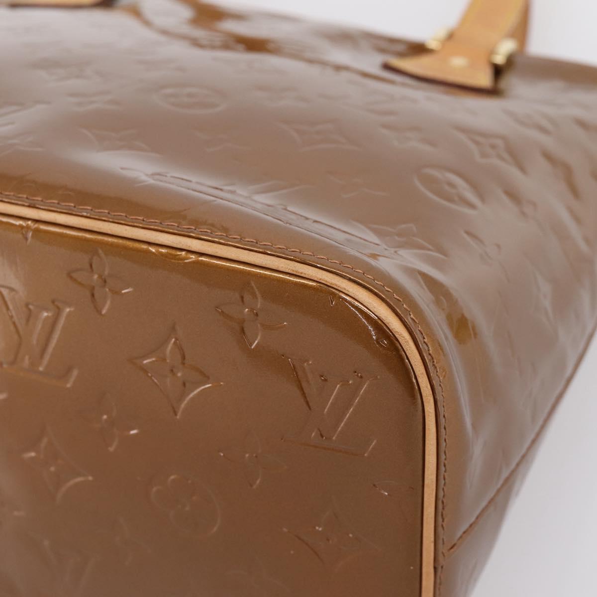 LOUIS VUITTON Monogram Vernis Houston Hand Bag Bronze M91122 LV Auth ka6013
