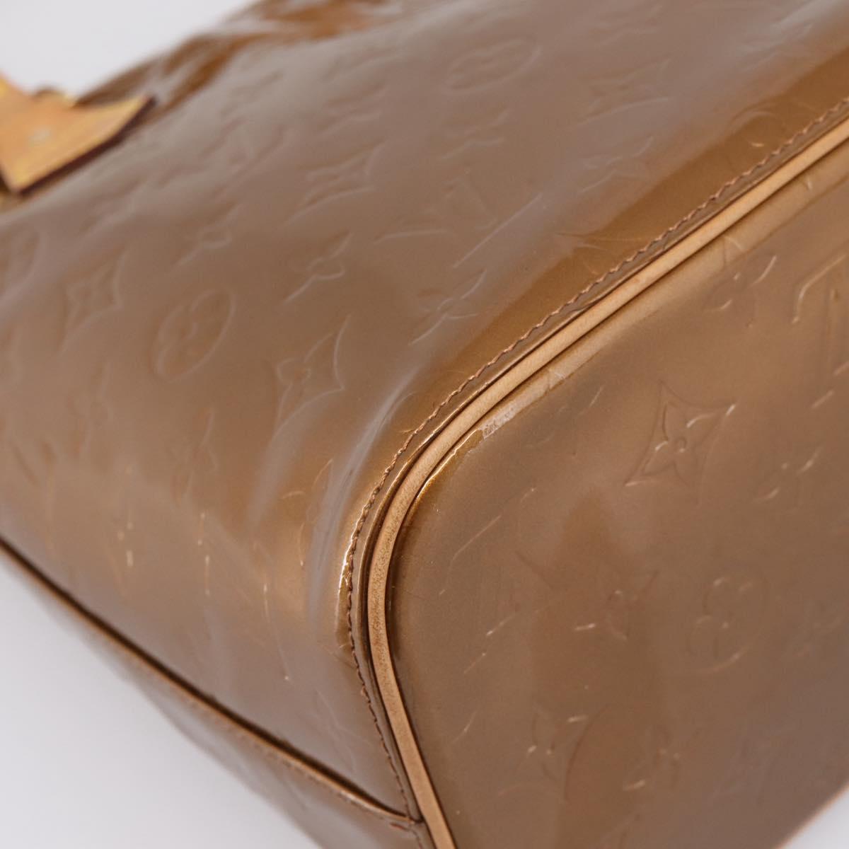 LOUIS VUITTON Monogram Vernis Houston Hand Bag Bronze M91122 LV Auth ka6013