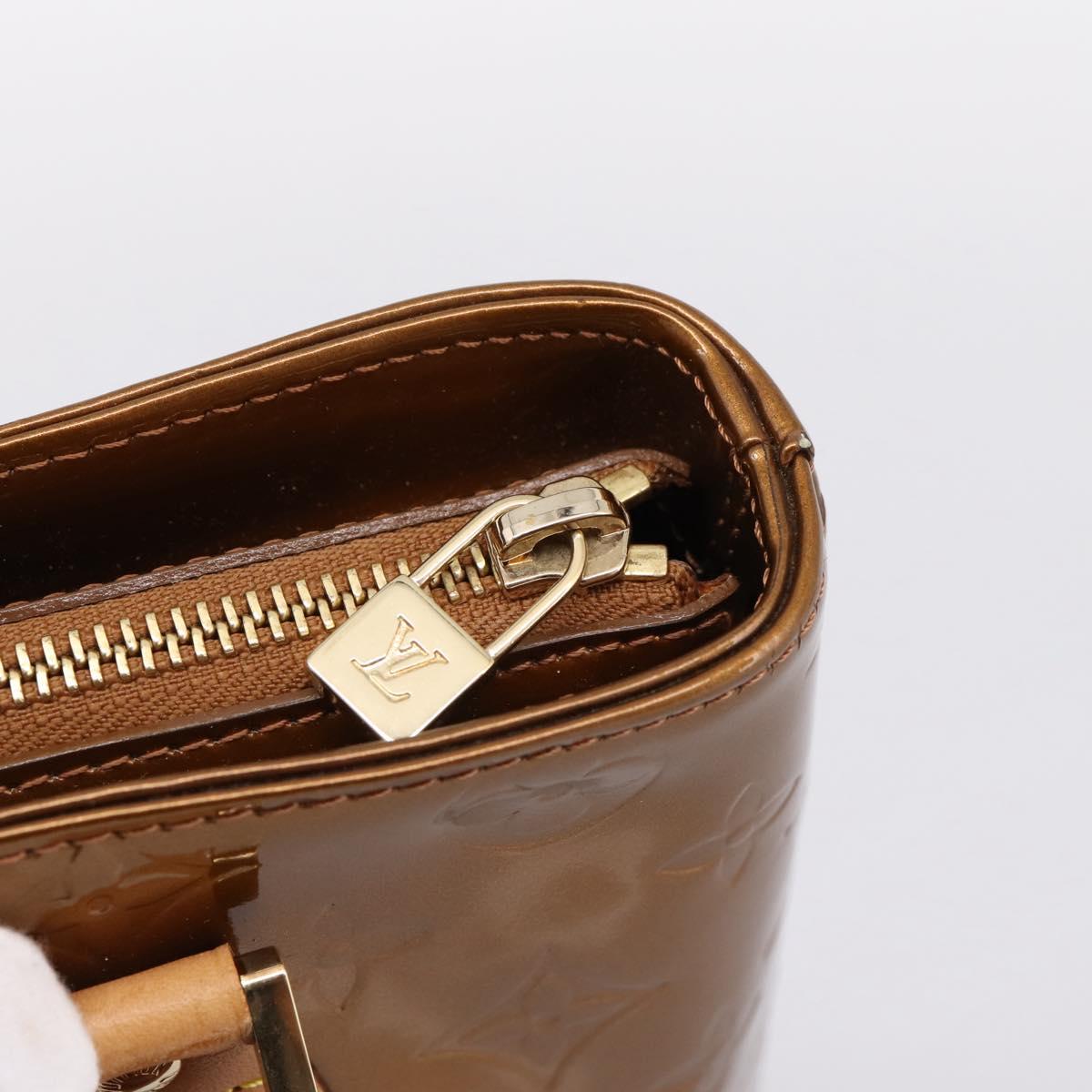 LOUIS VUITTON Monogram Vernis Houston Hand Bag Bronze M91122 LV Auth ka6013