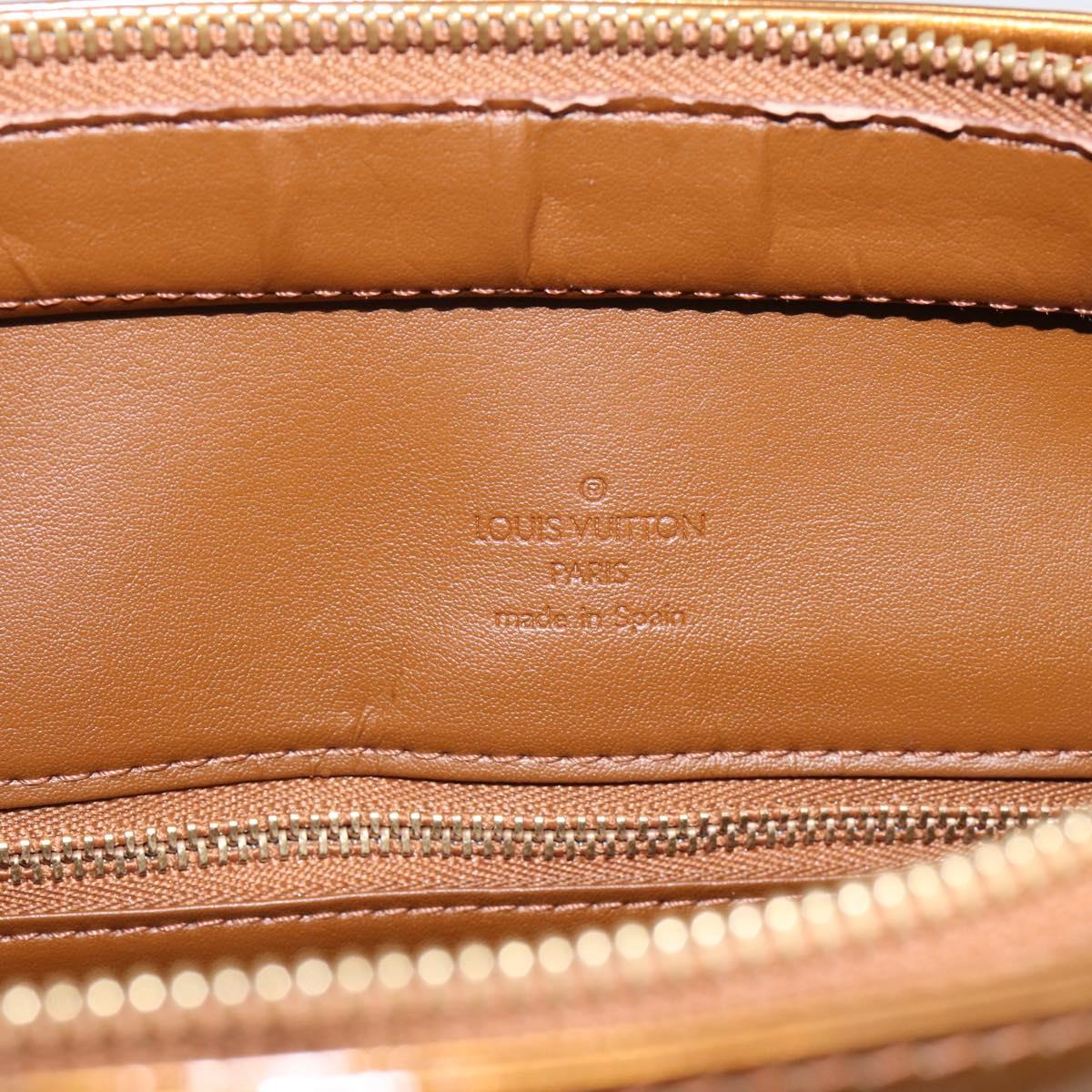 LOUIS VUITTON Monogram Vernis Houston Hand Bag Bronze M91122 LV Auth ka6013