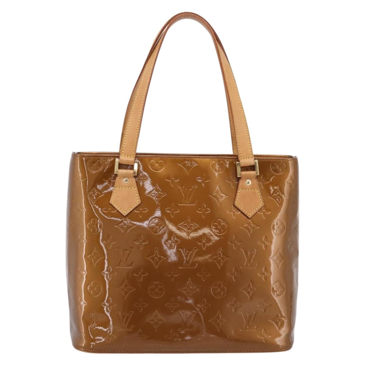 LOUIS VUITTON Monogram Vernis Houston Hand Bag Bronze M91122 LV Auth ka6013