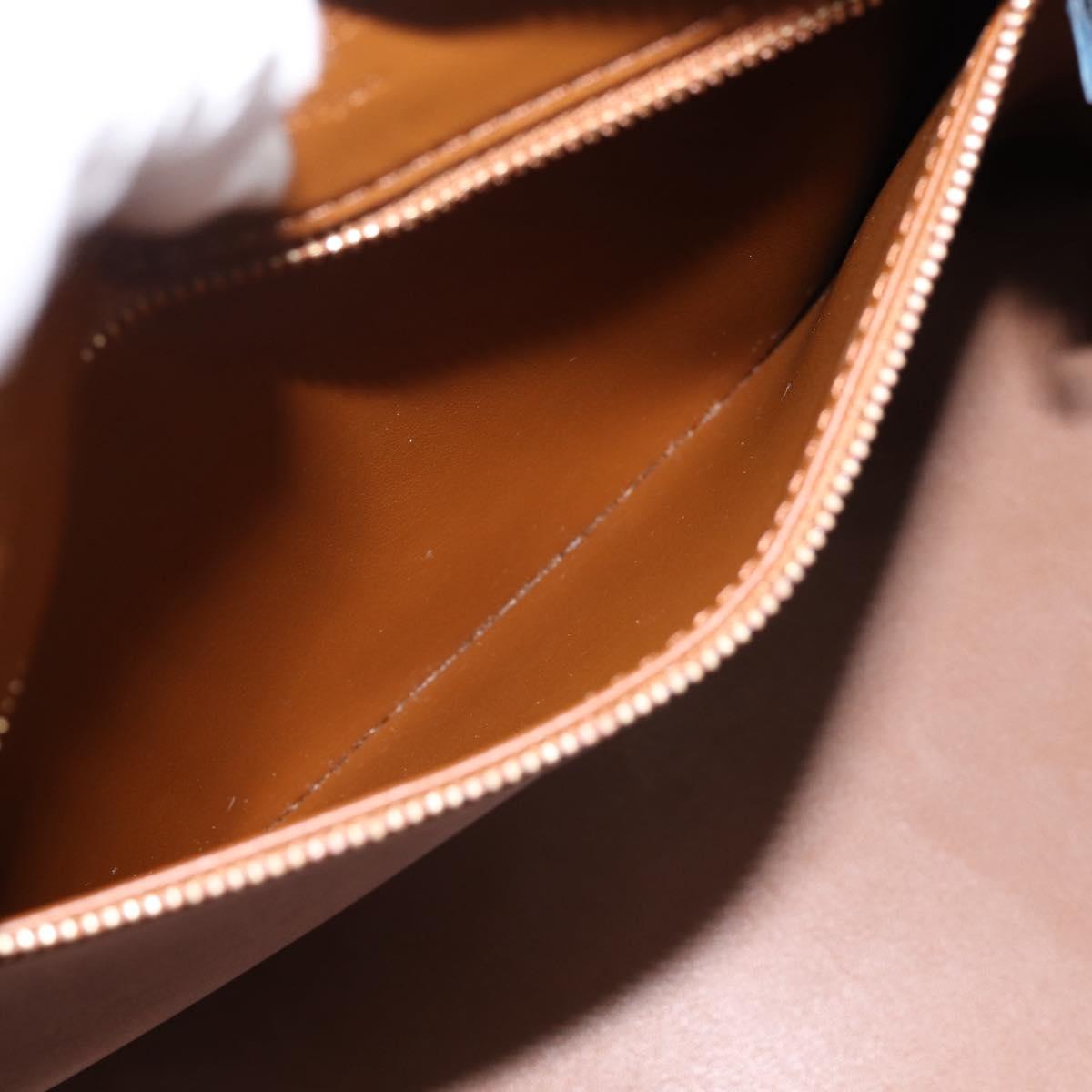 LOUIS VUITTON Monogram Vernis Houston Hand Bag Bronze M91122 LV Auth ka6013